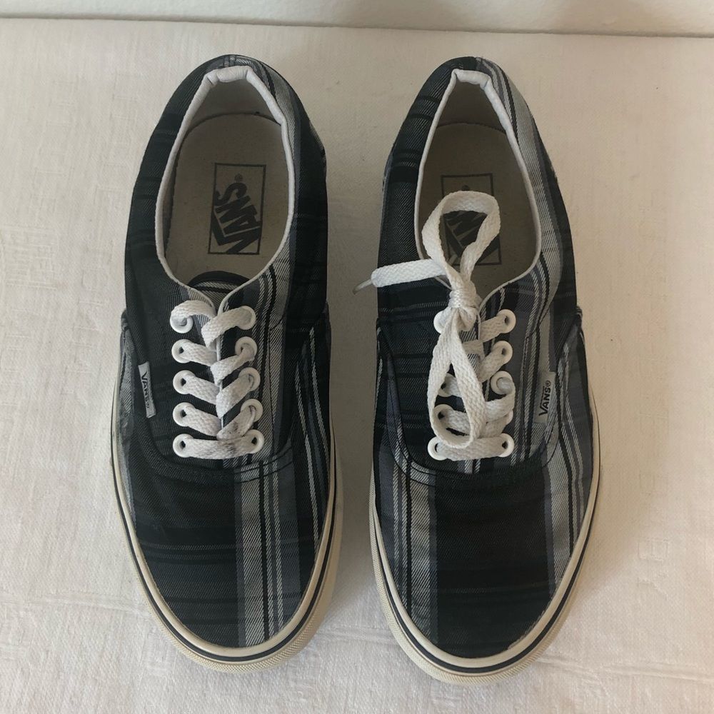 VANS Old Skool Plaid Lace Up Navy Slip Ons Size 7 Men’s